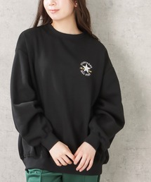 CONVERSE コンバース ワンポイントサガラ刺繍裏起毛ビッグスウェット長袖トレーナー