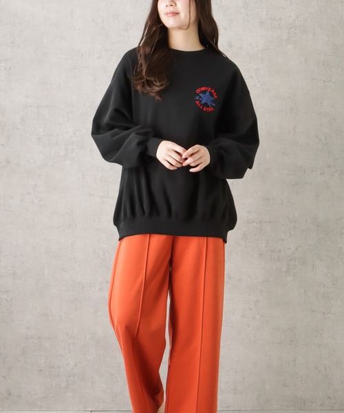 CONVERSE コンバース ワンポイントサガラ刺繍裏起毛ビッグスウェット