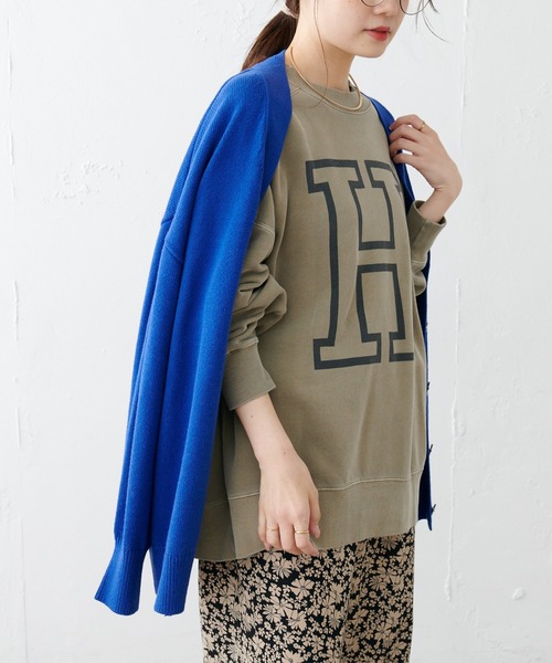 PUAL CE CIN（ピュアルセシン）の「ビッグロゴピグメントプルオーバー（スウェット・レディース・ベージュ/グリーン/ピンク・FREE）」の9枚目の写真