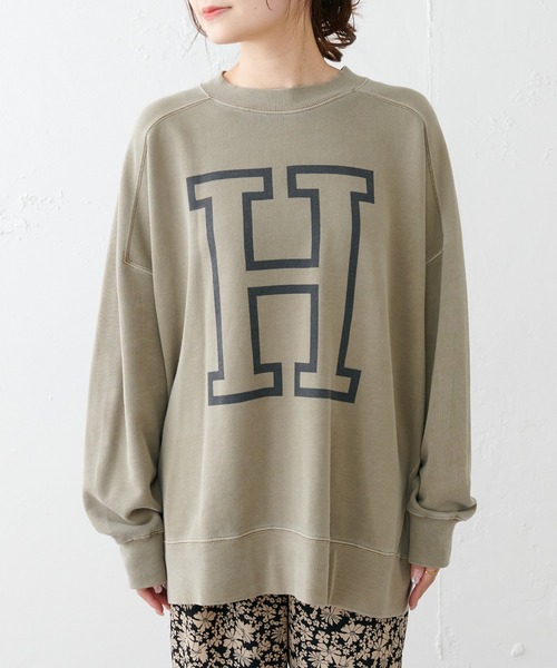 PUAL CE CIN（ピュアルセシン）の「ビッグロゴピグメントプルオーバー（スウェット・レディース・ベージュ/グリーン/ピンク・FREE）」の8枚目の写真