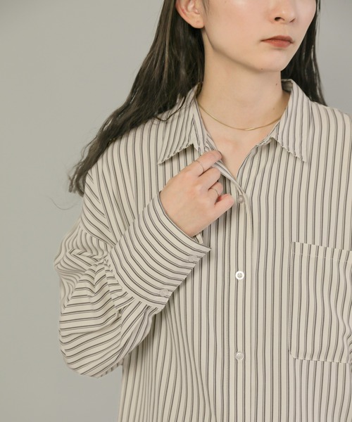 select MOCA（セレクトモカ）の「ストライプオーバーシャツ（シャツ