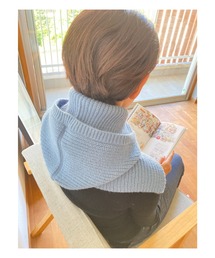 Auntie Rosa | 畦編みニットキャップ/ニットフードウォーマー/ バラクラバ(ニットキャップ/ビーニー)