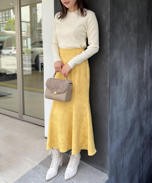 NOELA(ノエラ)の「ジャガードスカート×ニットセット(ワンピース・レディース・イエロー/オフホワイト/サックスブルー・M/S)」の19枚目の写真