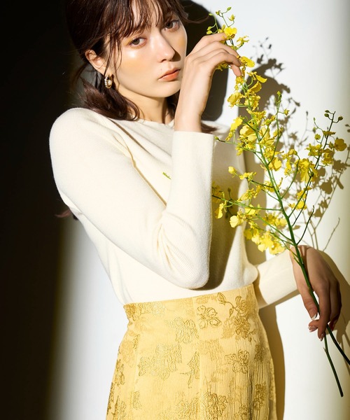 NOELA(ノエラ)の「ジャガードスカート×ニットセット(ワンピース・レディース・イエロー/オフホワイト/サックスブルー・M/S)」の12枚目の写真