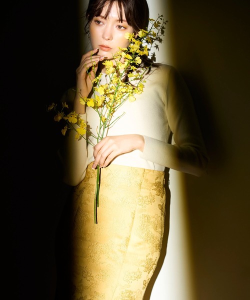 NOELA(ノエラ)の「ジャガードスカート×ニットセット(ワンピース・レディース・イエロー/オフホワイト/サックスブルー・M/S)」の13枚目の写真