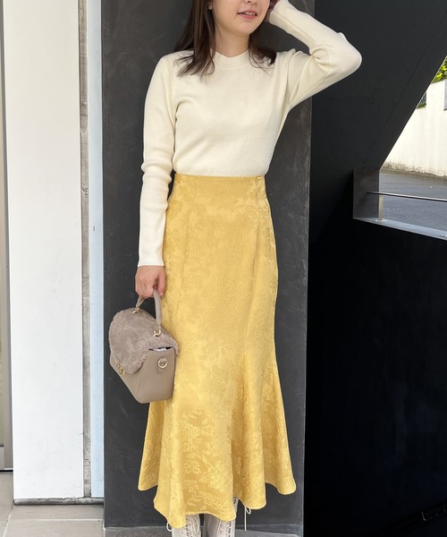 NOELA(ノエラ)の「ジャガードスカート×ニットセット(ワンピース・レディース・イエロー/オフホワイト/サックスブルー・M/S)」の14枚目の写真