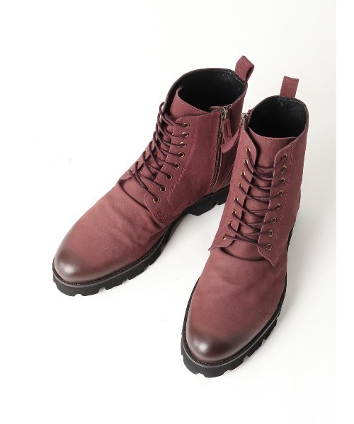 semantic design（セマンティックデザイン）の「セマンティックデザイン/semantic design リアルレザー 8ホールドレープブーツ（ブーツ・メンズ・ブラック/ボルドー・MEDIUM/LARGE）」の15枚目の写真