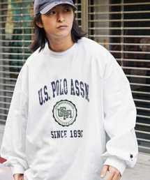 U.S. POLO ASSN. /ユーエスポロアッスン 別注 ヴィンテージライクカレッジロゴ刺繍 ビッグシルエット長袖Tシャツ