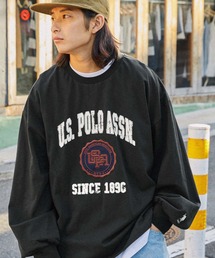 U.S. POLO ASSN. /ユーエスポロアッスン 別注 ヴィンテージライクカレッジロゴ刺繍 ビッグシルエット長袖Tシャツ