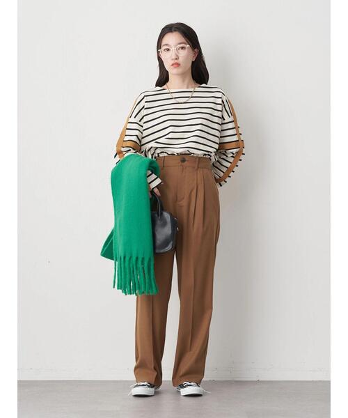 earth music&ecology（アースミュージックアンドエコロジー）の「フリンジマフラー（ストール/ショール・レディース・ピンク/イエロー/グリーン/パープル・FREE）」の14枚目の写真