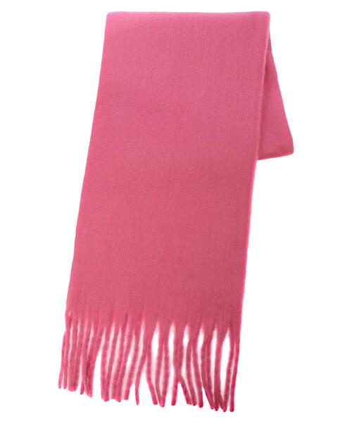 earth music&ecology（アースミュージックアンドエコロジー）の「フリンジマフラー（ストール/ショール・レディース・ピンク/イエロー/グリーン/パープル・FREE）」の5枚目の写真