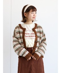 ehka sopo | 幾何学柄前後着カーディガン(カーディガン/ボレロ)