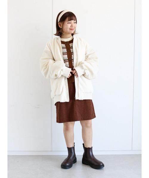 ehka sopo（エヘカソポ）の「幾何学柄前後着カーディガン（カーディガン/ボレロ・レディース・ブラウン/ブルー/グリーン/ベージュ・ﾌﾘ-）」の18枚目の写真