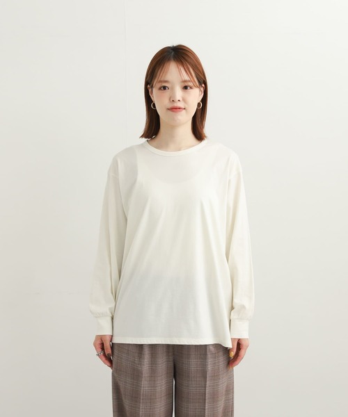 URBAN RESEARCH DOORS(アーバンリサーチドアーズ)の「イスラエルピマテンジクプルオーバー(Tシャツ/カットソー・レディース・ライトグレー/オフホワイト・MEDIUM)」の14枚目の写真