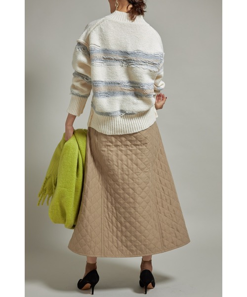 &. NOSTALGIA(アンドドットノスタルジア)の「裏編みボーダーニットプルオーバー(ニット/セーター・レディース・イエロー/アイボリー・FREE)」の4枚目の写真