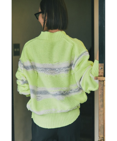 &. NOSTALGIA(アンドドットノスタルジア)の「裏編みボーダーニットプルオーバー(ニット/セーター・レディース・イエロー/アイボリー・FREE)」の22枚目の写真