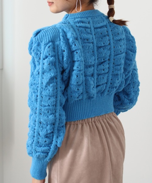 toucher du brise（トゥシェドブリーズ）の「ポコポコ ショート丈 ニット（ニット/セーター・レディース・オフホワイト/ピンク/ブルー・M）」の9枚目の写真