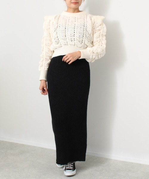 toucher du brise（トゥシェドブリーズ）の「ポコポコ ショート丈 ニット（ニット/セーター・レディース・オフホワイト/ピンク/ブルー・M）」の10枚目の写真