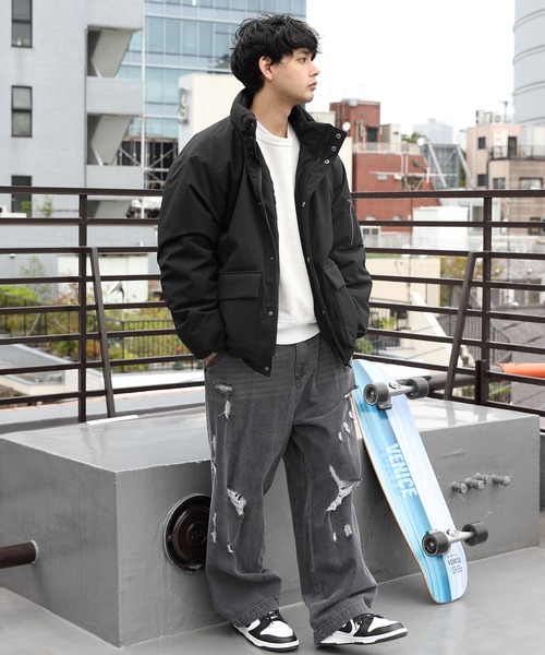 ８(eight)（エイト）の「中綿ノンキルトブルゾン（ダウンジャケット/コート・メンズ・ライトカーキ/オリーブ/ブラック・LARGE/MEDIUM）」の7枚目の写真