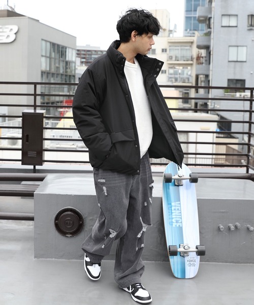 ８(eight)（エイト）の「中綿ノンキルトブルゾン（ダウンジャケット/コート・メンズ・ライトカーキ/オリーブ/ブラック・LARGE/MEDIUM）」の14枚目の写真