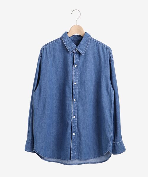 le.coeur blanc(ルクールブラン)の「レギュラーカラーデニムシャツ(シャツ/ブラウス・レディース・ネイビー/ブルー・38)」の3枚目の写真