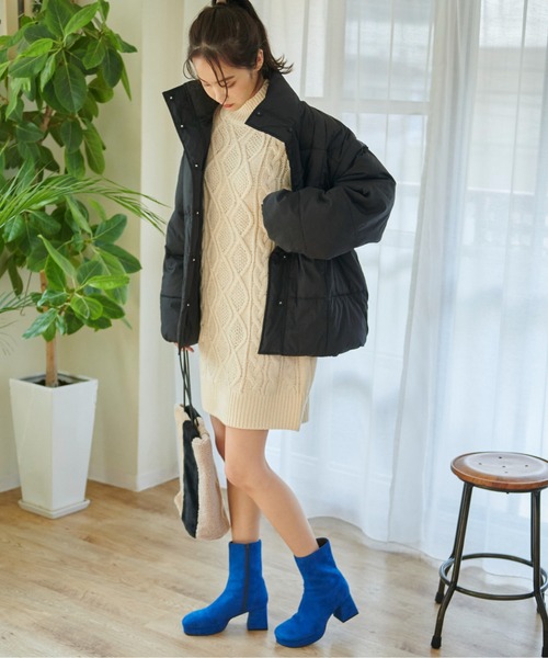 FREE'S MART（フリーズマート）の「◆ウール混ケーブルハイネックミニワンピース（ワンピース・レディース・ホワイト/ブルー/ブラウン・SMALL/MEDIUM）」の18枚目の写真