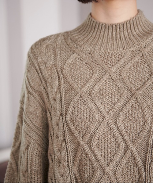 FREE'S MART（フリーズマート）の「◆ウール混ケーブルハイネックミニワンピース（ワンピース・レディース・ホワイト/ブルー/ブラウン・SMALL/MEDIUM）」の20枚目の写真