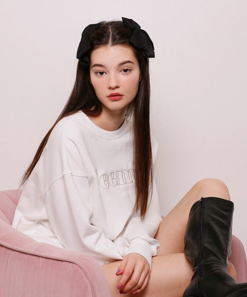 Seemi. byNICECLAUP（ シーミーバイナイスクラップ）の「【Seemi】Seemiオーバーサイズスウェット（スウェット・レディース・オフホワイト/杢グレー/ブラック・FREE）」の2枚目の写真