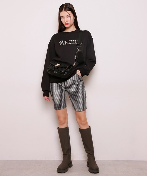 Seemi. byNICECLAUP（ シーミーバイナイスクラップ）の「【Seemi】Seemiオーバーサイズスウェット（スウェット・レディース・オフホワイト/杢グレー/ブラック・FREE）」の12枚目の写真