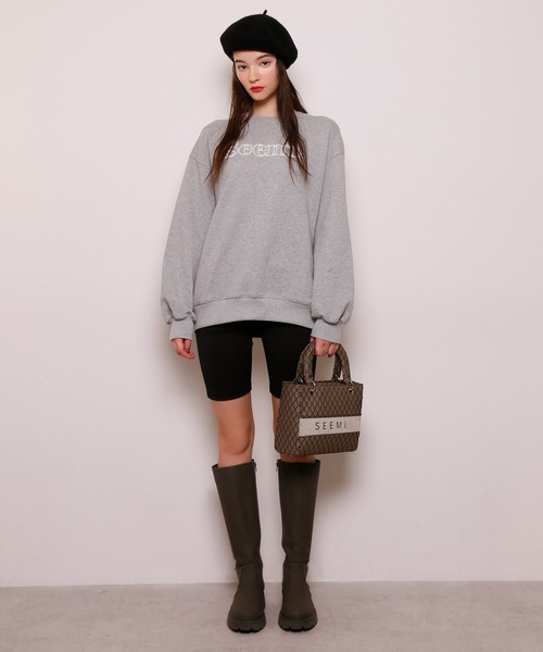 Seemi. byNICECLAUP（ シーミーバイナイスクラップ）の「【Seemi】Seemiオーバーサイズスウェット（スウェット・レディース・オフホワイト/杢グレー/ブラック・FREE）」の18枚目の写真
