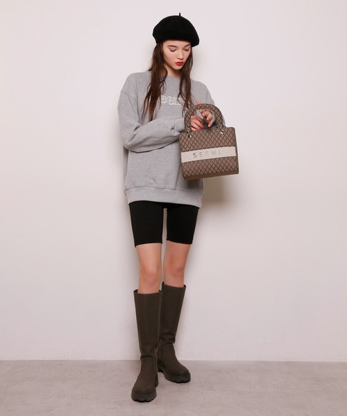 Seemi. byNICECLAUP（ シーミーバイナイスクラップ）の「【Seemi】Seemiオーバーサイズスウェット（スウェット・レディース・オフホワイト/杢グレー/ブラック・FREE）」の19枚目の写真