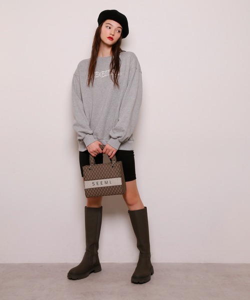 Seemi. byNICECLAUP（ シーミーバイナイスクラップ）の「【Seemi】Seemiオーバーサイズスウェット（スウェット・レディース・オフホワイト/杢グレー/ブラック・FREE）」の21枚目の写真