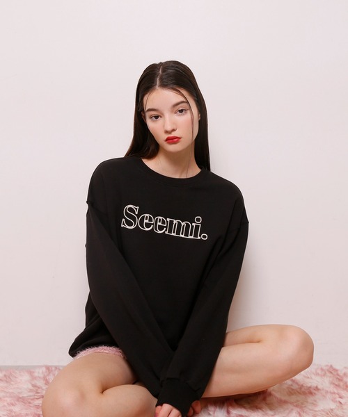 Seemi. byNICECLAUP（ シーミーバイナイスクラップ）の「【Seemi】Seemiオーバーサイズスウェット（スウェット・レディース・オフホワイト/杢グレー/ブラック・FREE）」の14枚目の写真