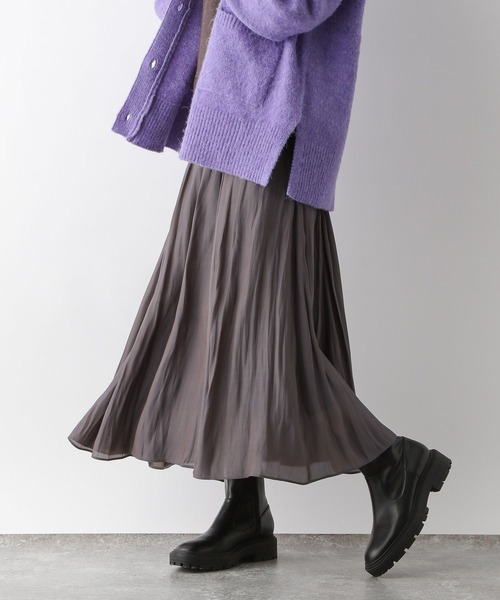 GLOBAL WORK（グローバルワーク）の「シャイニーサテンフレアスカート
