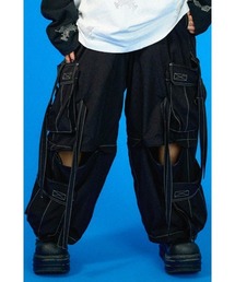 カラフルテクノパンツ　水色 GALFY（ガルフィー）の「GALFY /ガルフィー カラフルテクノ