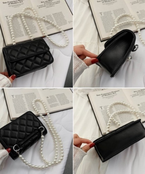 deux amour（ドゥーザムール）の「パールチエーンバッグ（ハンドバッグ・レディース・ブラック/ブルー/ホワイト・MEDIUM）」の9枚目の写真