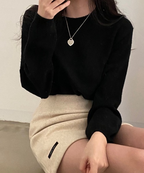 Vipoa（ヴィポア）の「ベーシックニットプルオーバー（ニット/セーター・レディース・ベージュ/ブルー/ブラウン/グレー/ピンク/ブラック・FREE）」の16枚目の写真