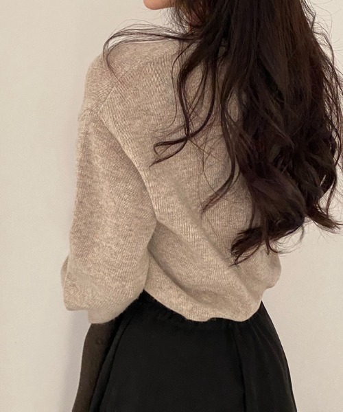 Vipoa（ヴィポア）の「ベーシックニットプルオーバー（ニット/セーター・レディース・ベージュ/ブルー/ブラウン/グレー/ピンク/ブラック・FREE）」の17枚目の写真
