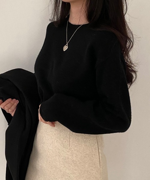 Vipoa（ヴィポア）の「ベーシックニットプルオーバー（ニット/セーター・レディース・ベージュ/ブルー/ブラウン/グレー/ピンク/ブラック・FREE）」の18枚目の写真