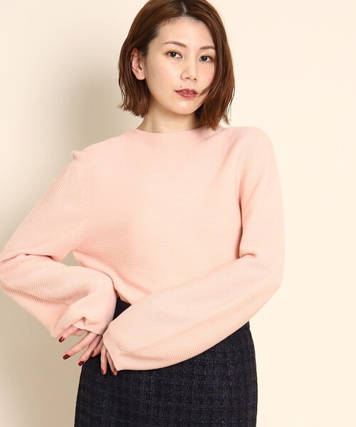 COUP DE CHANCE(クードシャンス)の「◆【日本製/洗える】ビジュー付きスタンドのフォルムニット(ニット/セーター・レディース・ライトグリーン/ブラック/ダークパープル/ベビーピンク/ライトベージュ・34/38)」の5枚目の写真