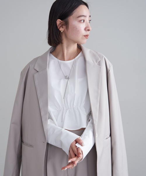 mline（エムライン）の「[mline]テーラードジャケット（テーラードジャケット・レディース・ネイビー/ベージュ・FREE）」の9枚目の写真