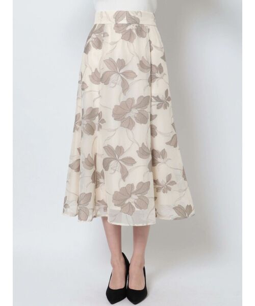 LAGUNAMOON(ラグナムーン)の「メッシュエンブロイダリーフラワースカート(スカート・レディース・ブラック/ベージュ・SMALL/MEDIUM)」の3枚目の写真