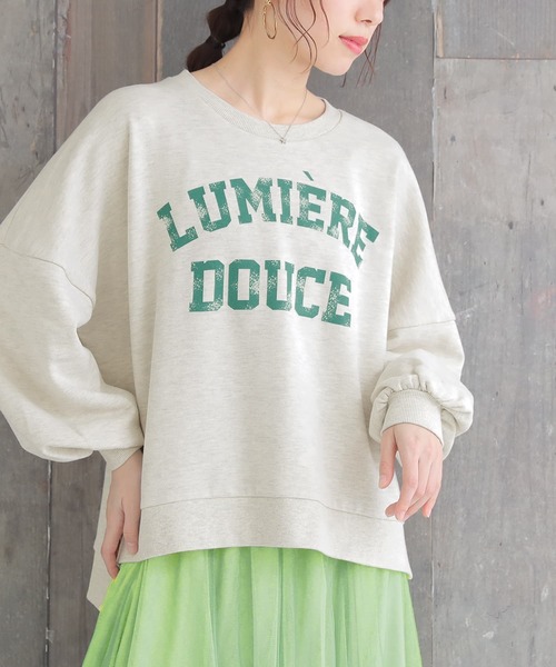 osharewalker（オシャレウォーカー）の「【廃盤】『オリジナルカレッジロゴスウェット』（スウェット・レディース・杢グレー/オートミール/ネイビー・FREE）」の3枚目の写真