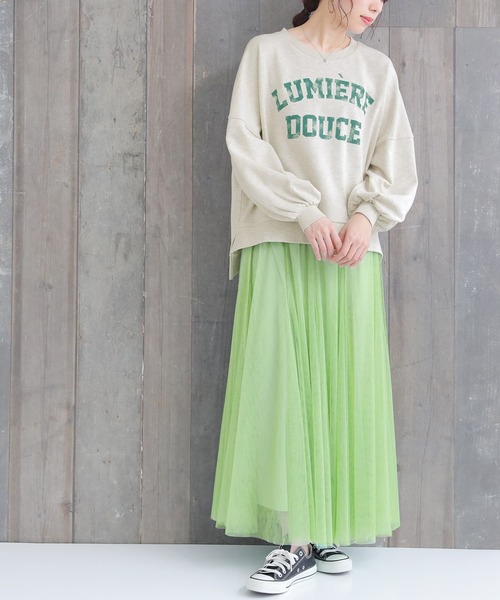 osharewalker（オシャレウォーカー）の「【廃盤】『オリジナルカレッジロゴスウェット』（スウェット・レディース・杢グレー/オートミール/ネイビー・FREE）」の13枚目の写真