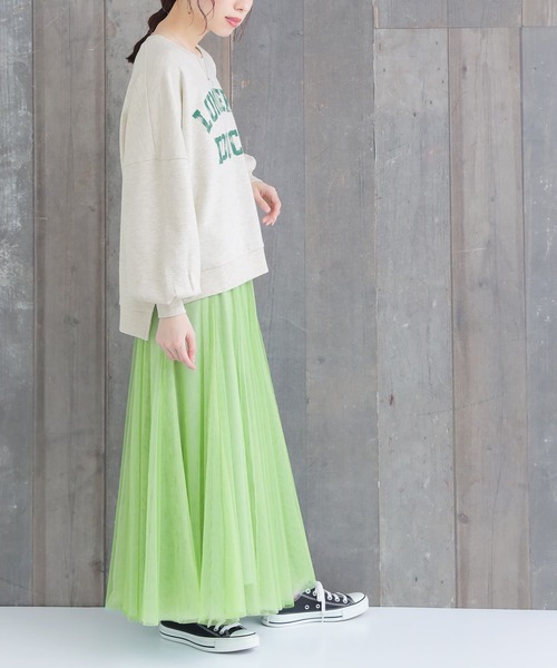 osharewalker（オシャレウォーカー）の「【廃盤】『オリジナルカレッジロゴスウェット』（スウェット・レディース・杢グレー/オートミール/ネイビー・FREE）」の4枚目の写真