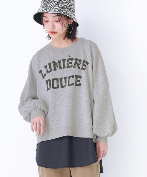 osharewalker（オシャレウォーカー）の「【廃盤】『オリジナルカレッジロゴスウェット』（スウェット・レディース・杢グレー/オートミール/ネイビー・FREE）」の11枚目の写真