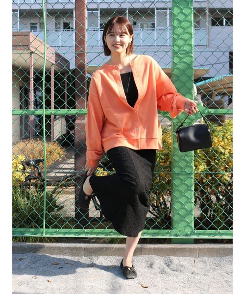 Ungrid（アングリッド）の「【WEB限定】ルーズスウェットカーディガン（カーディガン/ボレロ・レディース・オレンジ/グリーン/ピンク/ライトグレー/ブラック/アイボリー・FREE）」の8枚目の写真