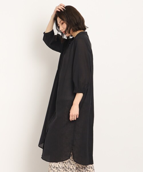 SHOO・LA・RUE（シューラルー）の「◆【プチプラ/高見え】レイヤードでこなれ見え ロングシャツ（シャツ/ブラウス・レディース・ピンク系/ブラック/ブルー/ナチュラル・02/03/04）」の7枚目の写真