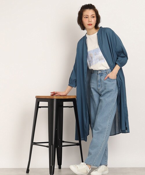 SHOO・LA・RUE（シューラルー）の「◆【プチプラ/高見え】レイヤードでこなれ見え ロングシャツ（シャツ/ブラウス・レディース・ピンク系/ブラック/ブルー/ナチュラル・02/03/04）」の19枚目の写真