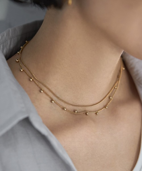 間隔ボールチェーン2連ネックレス（ネックレス）｜STYLE DELI